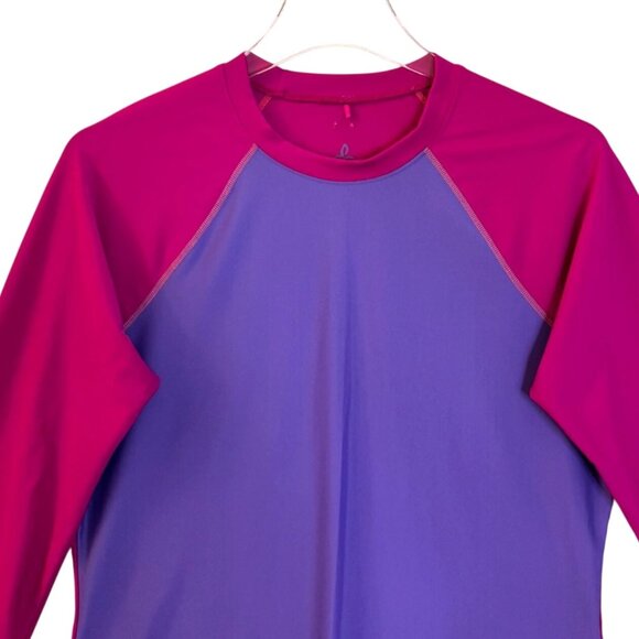 Prana Lorelei Sun Top Womens M UPF Quick Dry Pink Purple Beach Rash Guard - Picture 3 of 9